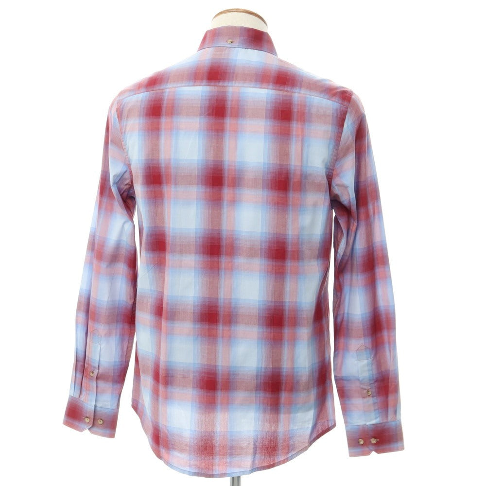 【中古】【未使用】ベンシャーマン Ben Sherman コットン チェック BDシャツ レッドxライトブルー【サイズM】【RED】【S/S/A/W】【状態ランクS】【メンズ】【769191】