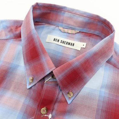 【中古】【未使用】ベンシャーマン Ben Sherman コットン チェック BDシャツ レッドxライトブルー【サイズM】【RED】【S/S/A/W】【状態ランクS】【メンズ】【769191】