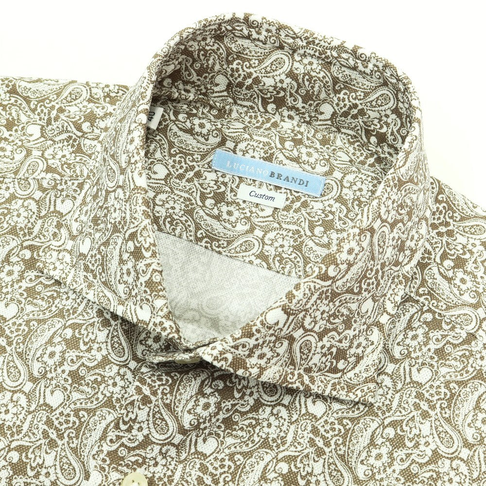 [Used] LUCIANO BRANDI Paisley pattern horizontal collar shirt, ash brown x white [Size 40] [BRW] [S/S/A/W] [Condition Rank A] [Men&