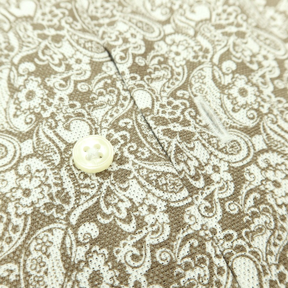 [Used] LUCIANO BRANDI Paisley pattern horizontal collar shirt, ash brown x white [Size 40] [BRW] [S/S/A/W] [Condition Rank A] [Men&