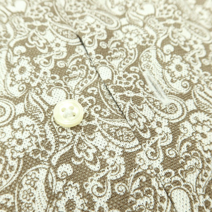 [Used] LUCIANO BRANDI Paisley pattern horizontal collar shirt, ash brown x white [Size 40] [BRW] [S/S/A/W] [Condition Rank A] [Men&