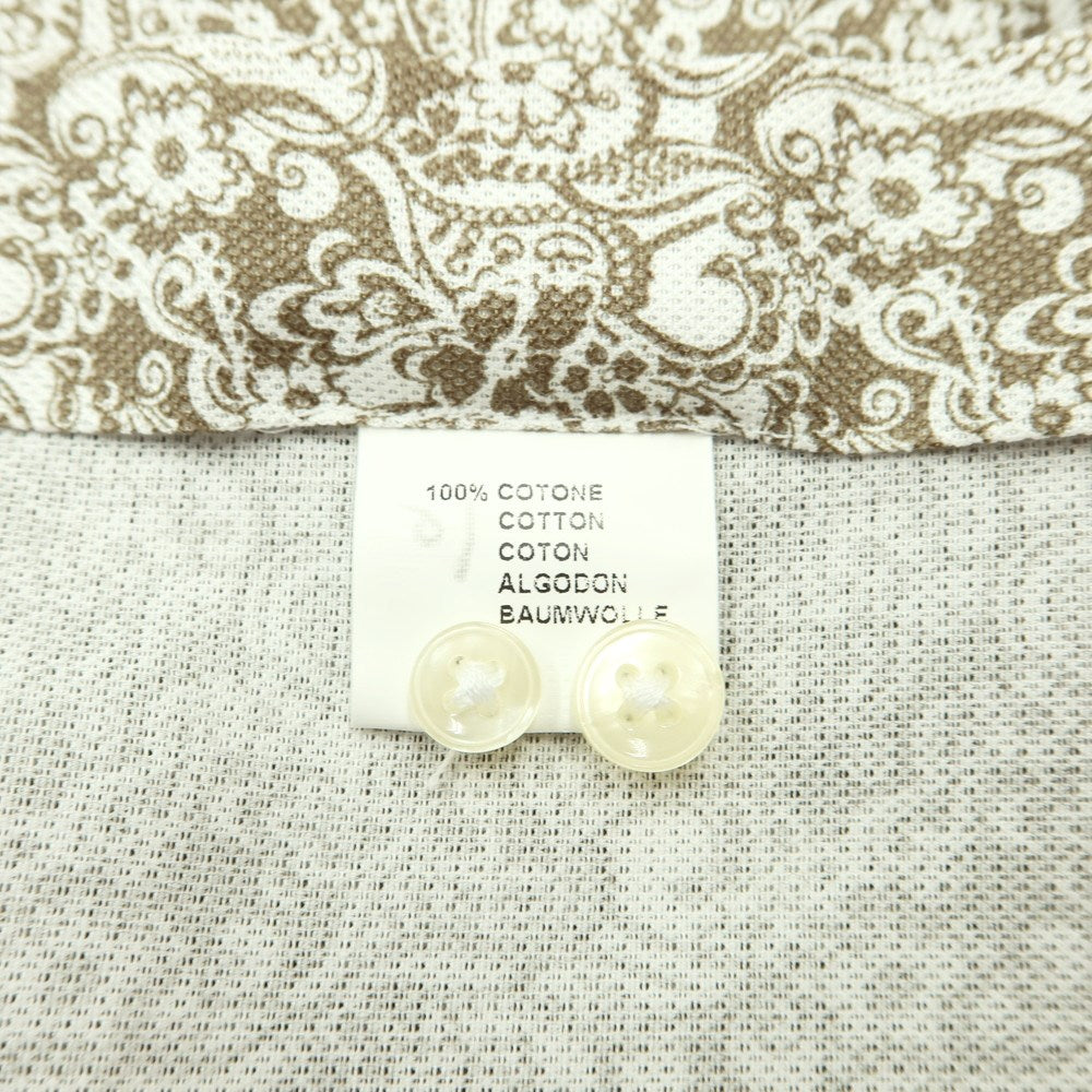[Used] LUCIANO BRANDI Paisley pattern horizontal collar shirt, ash brown x white [Size 40] [BRW] [S/S/A/W] [Condition Rank A] [Men&
