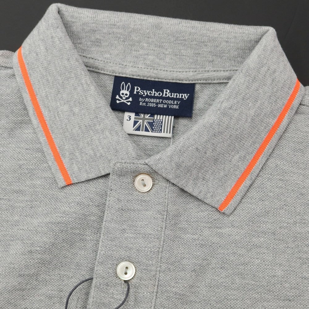 [Used] [Unused] Psycho Bunny Cotton Embroidered Short Sleeve Polo Shirt Gray x Fluorescent Orange [Size 3] [GRY] [S/S] [Condition Rank S] [Men&