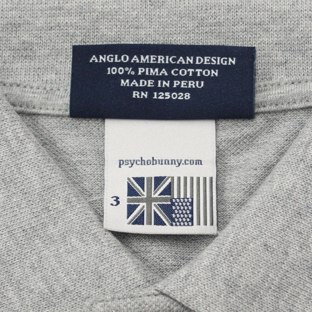 [Used] [Unused] Psycho Bunny Cotton Embroidered Short Sleeve Polo Shirt Gray x Fluorescent Orange [Size 3] [GRY] [S/S] [Condition Rank S] [Men&