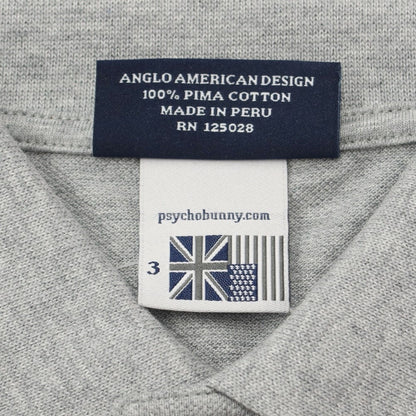 [Used] [Unused] Psycho Bunny Cotton Embroidered Short Sleeve Polo Shirt Gray x Fluorescent Orange [Size 3] [GRY] [S/S] [Condition Rank S] [Men&