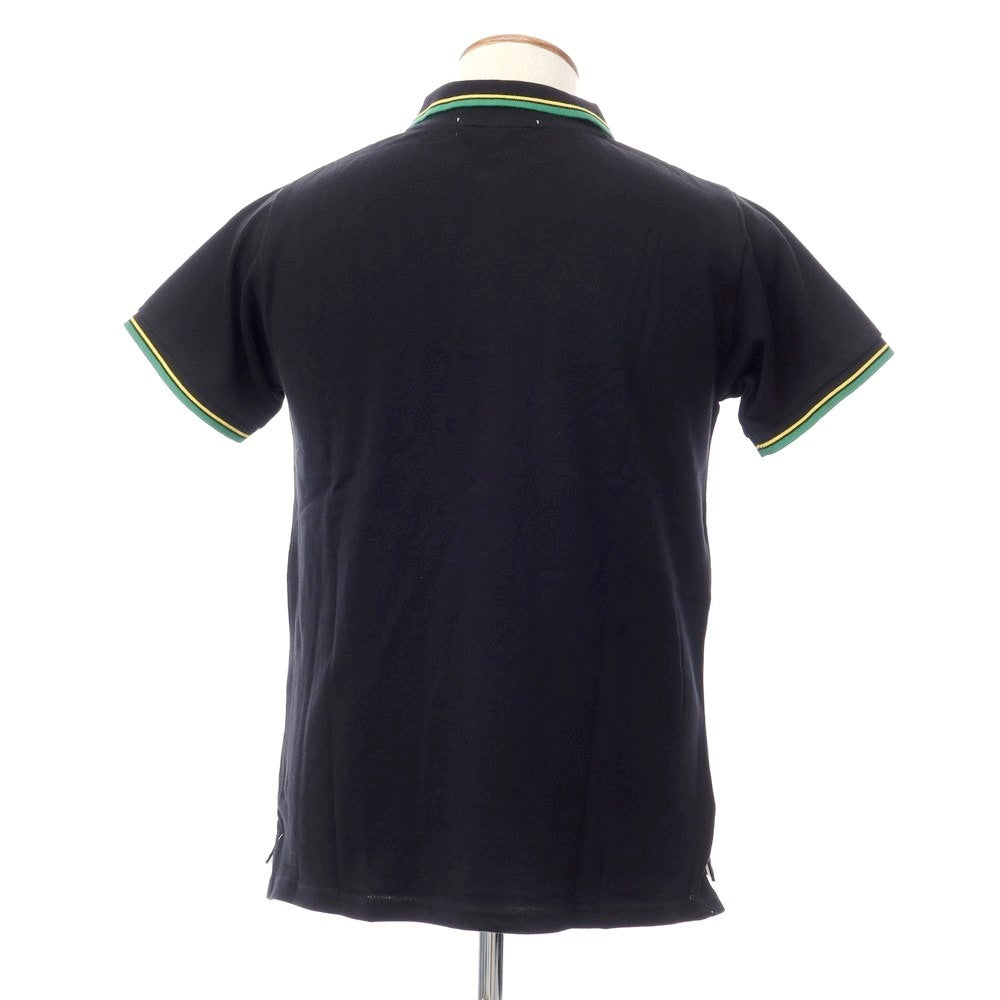 【中古】バクタ Bukta 鹿の子コットン 半袖ポロシャツ ブラックxグリーン【サイズM】【BLK】【S/S】【状態ランクA】【メンズ】【769184】
