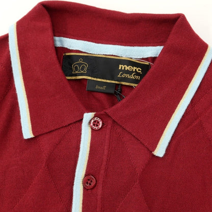 [Used] Merc London High Gauge Cotton Rayon Short Sleeve Polo Knit Burgundy [Size S] [RED] [S/S] [Condition Rank A] [Men&