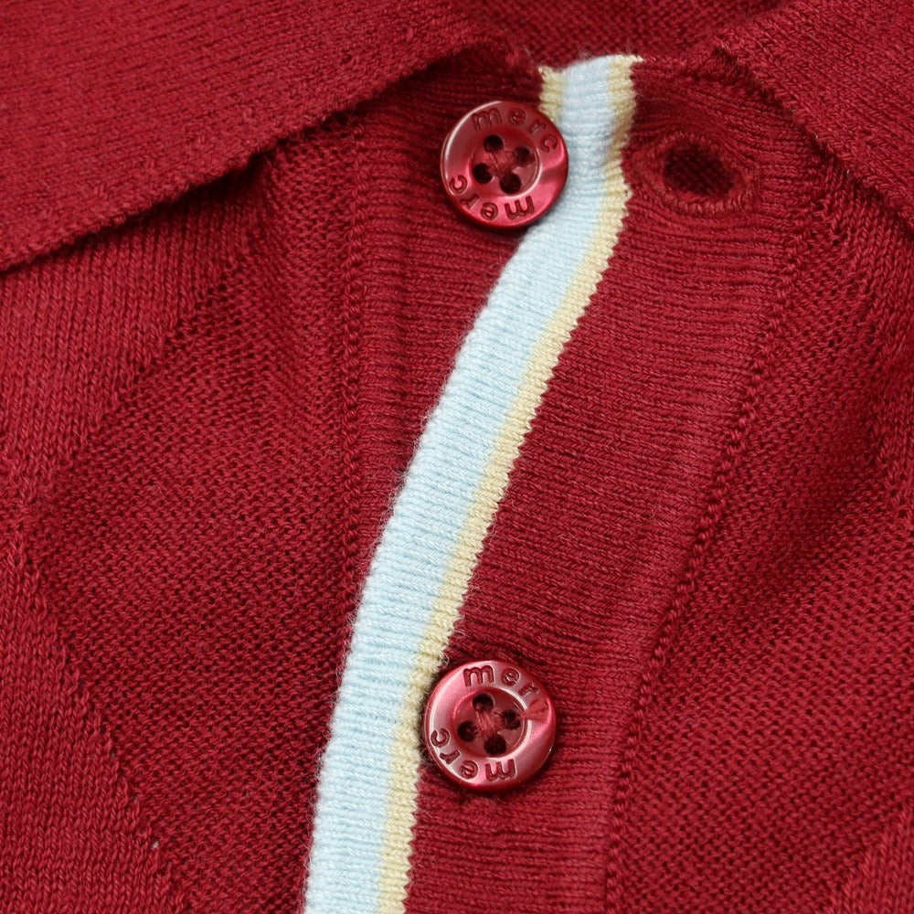 [Used] Merc London High Gauge Cotton Rayon Short Sleeve Polo Knit Burgundy [Size S] [RED] [S/S] [Condition Rank A] [Men&