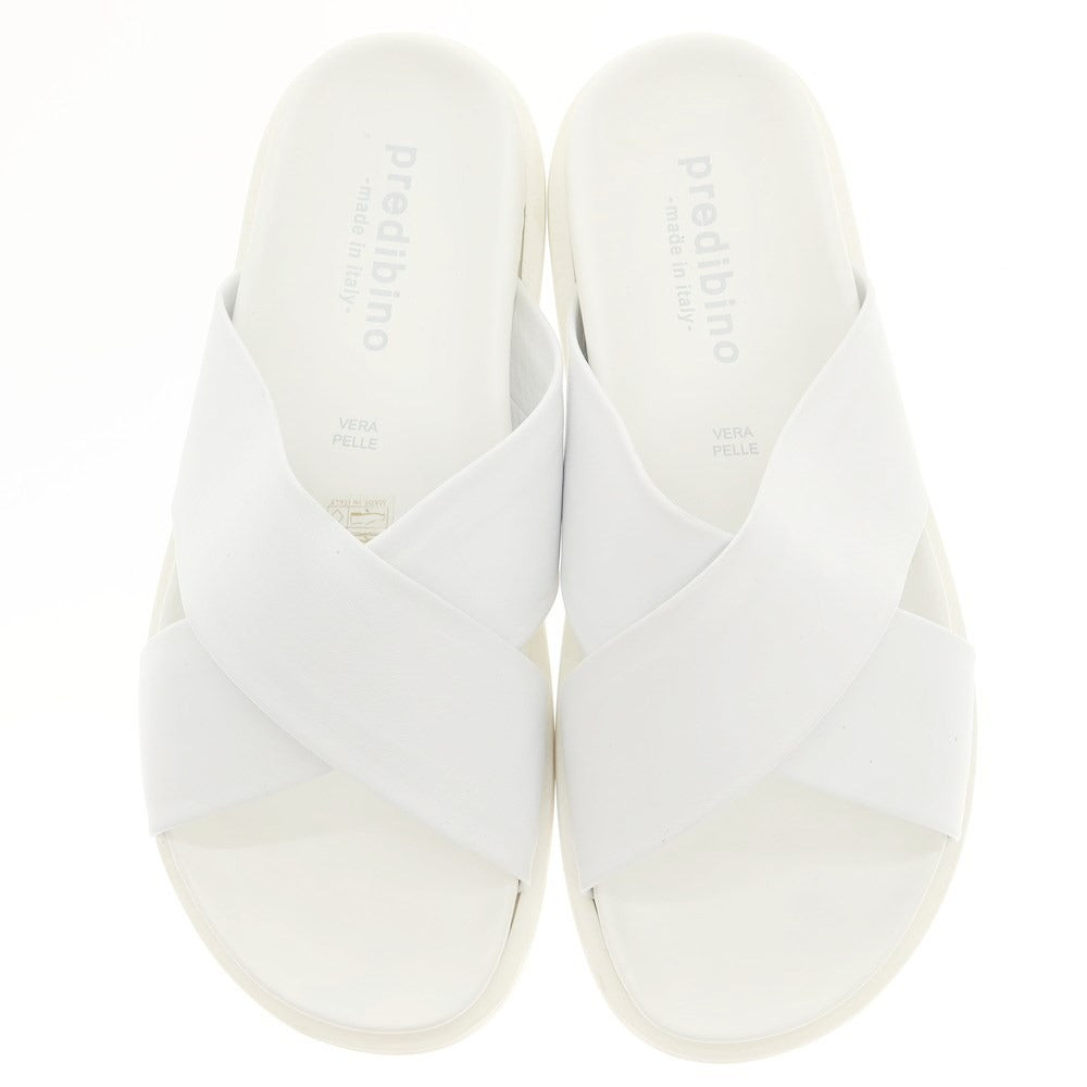 [Used] PREDEIBINO Leather Cross Strap Sandals White [Size 41] [WHT] [S/S] [Condition Rank A] [Men&