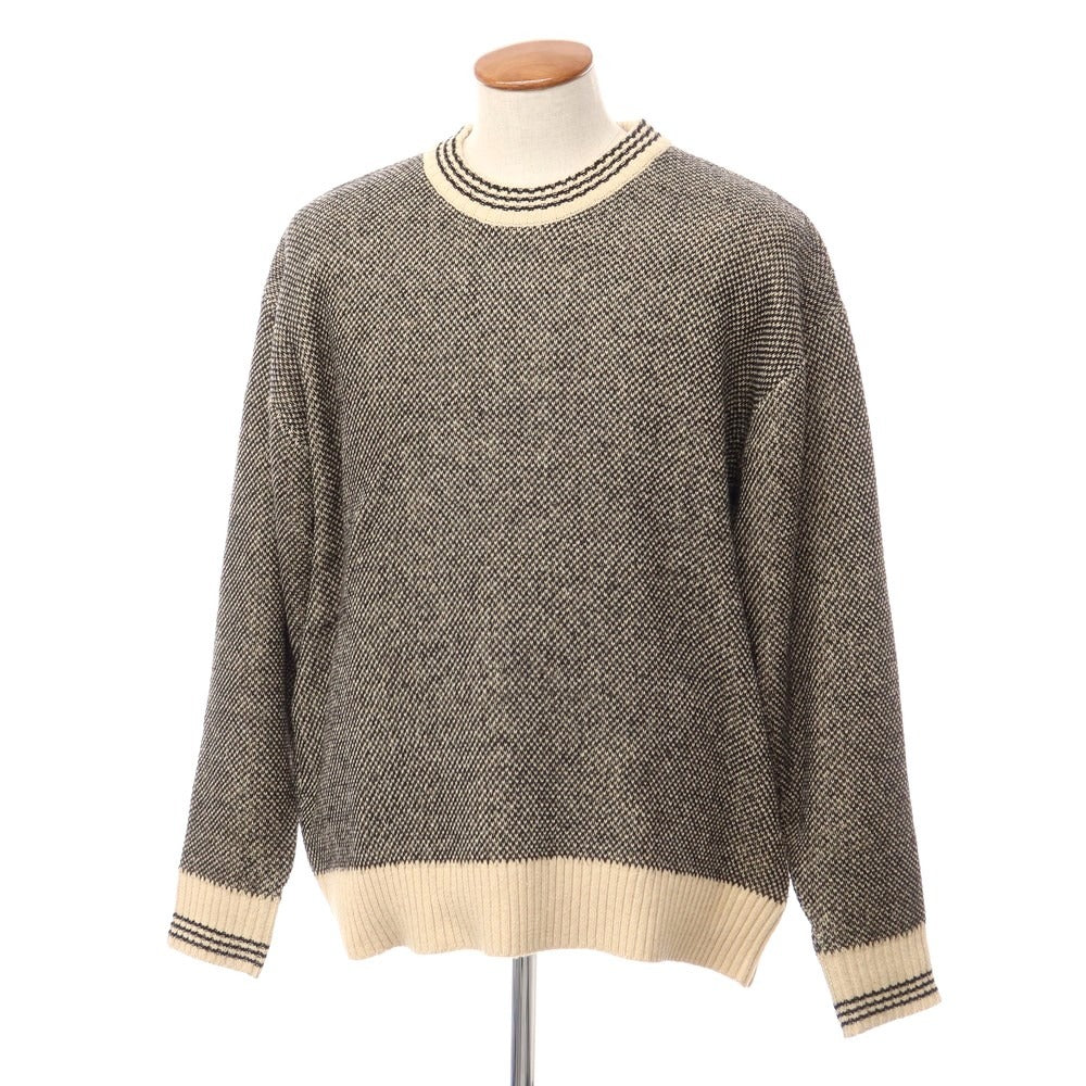 【中古】インヘリット INHERIT ポリエステルアクリル クルーネック プルオーバーニット ブラックxベージュ【サイズL】【BLK】【A/W】【状態ランクB】【メンズ】【768990】