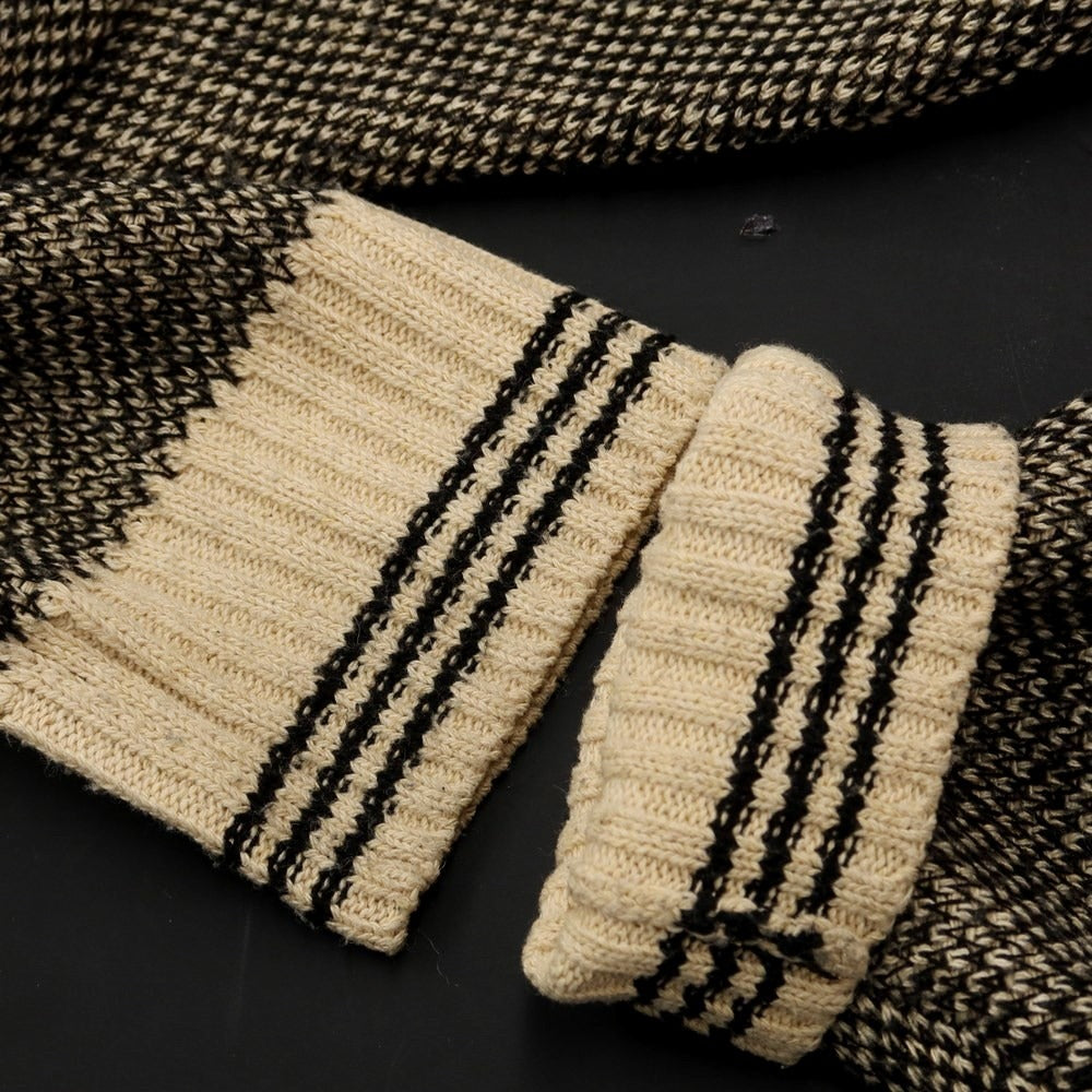 [Used] INHERIT polyester acrylic crew neck pullover knit black x beige [Size L] [BLK] [A/W] [Condition Rank B] ​​[Men&