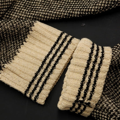 [Used] INHERIT polyester acrylic crew neck pullover knit black x beige [Size L] [BLK] [A/W] [Condition Rank B] ​​[Men&