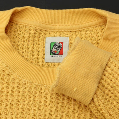 [Used] SALSA KNIT Mid-gauge cotton crew neck knit Yellow [Size FREE] [YEL] [S/S] [Condition B] [Men&