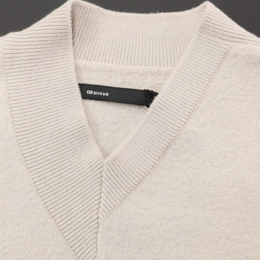 [Used] 08sircus Wool V-neck pullover knit, light beige [Size 4] [GRY] [A/W] [Condition Rank B] ​​[Men&