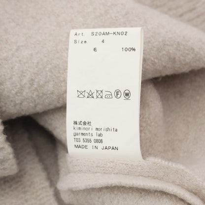 [Used] 08sircus Wool V-neck pullover knit, light beige [Size 4] [GRY] [A/W] [Condition Rank B] ​​[Men&