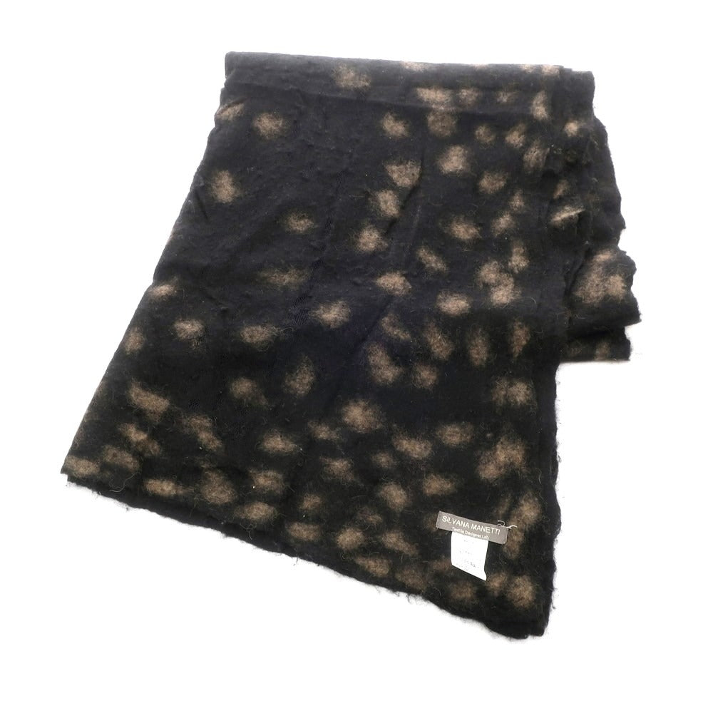 [Used] SILVANA MANETTI Cashmere Silk Camel Stole Black x Beige [Condition Rank B] ​​[Unisex]