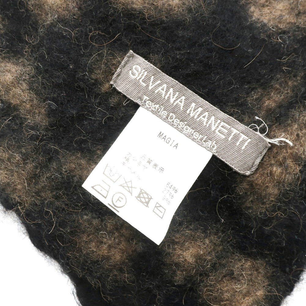 [Used] SILVANA MANETTI Cashmere Silk Camel Stole Black x Beige [Condition Rank B] ​​[Unisex]