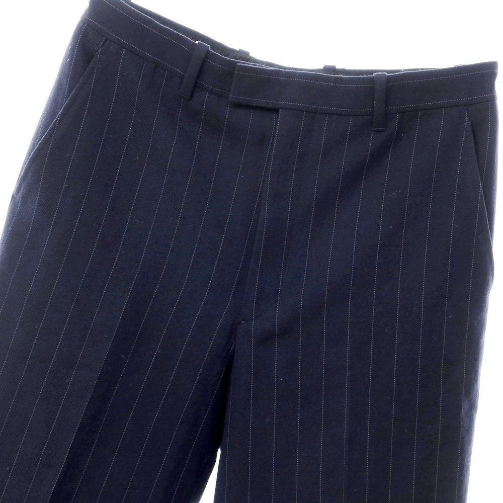 [Used] PRADA Wool Stripe Wide Slacks Pants Navy [Size 48] [NVY] [A/W] [Condition Rank B] ​​[Men&