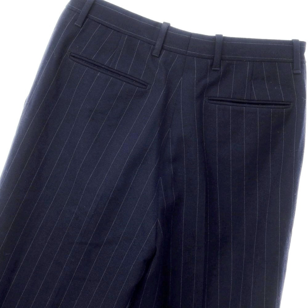 [Used] PRADA Wool Stripe Wide Slacks Pants Navy [Size 48] [NVY] [A/W] [Condition Rank B] ​​[Men&