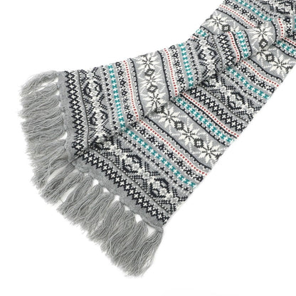 [Used] MICHEL KLEIN HOMME Mid-gauge acrylic Nordic pattern scarf Gray x white [GRY] [A/W] [Condition rank B] ​​[Men&