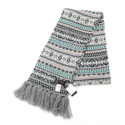 [Used] MICHEL KLEIN HOMME Mid-gauge acrylic Nordic pattern scarf Gray x white [GRY] [A/W] [Condition rank B] ​​[Men&