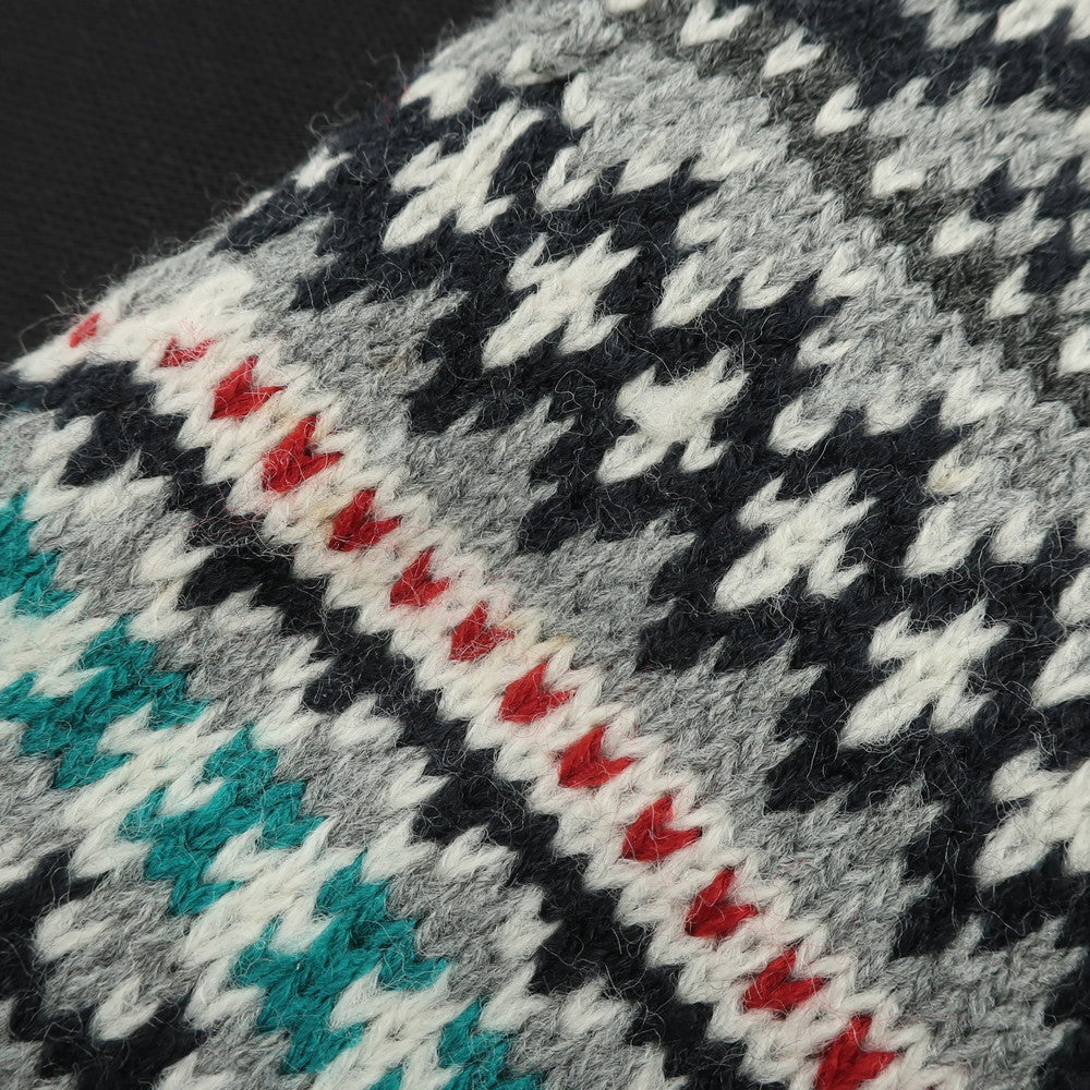 [Used] MICHEL KLEIN HOMME Mid-gauge acrylic Nordic pattern scarf Gray x white [GRY] [A/W] [Condition rank B] ​​[Men&