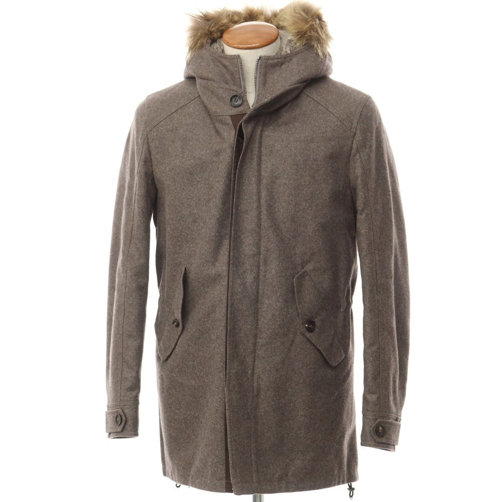 【中古】ヤコブコーエン JACOB COHEN ウールナイロン フーデッドコート モッズコート アッシュブラウン系【サイズ46】【BRW】【A/W】【状態ランクB】【メンズ】【768973】