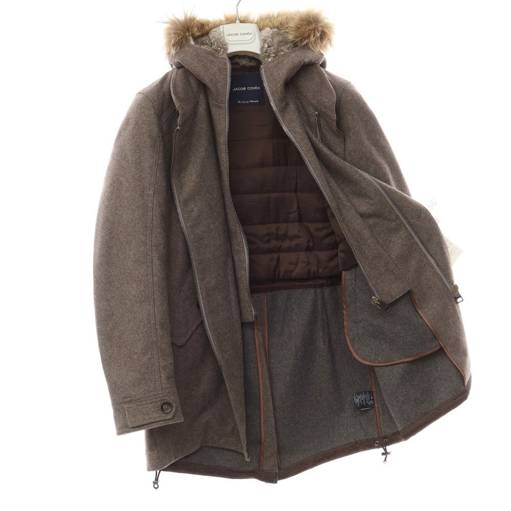 [Used] JACOB COHEN Wool nylon hooded coat, mod coat, ash brown [Size 46] [BRW] [A/W] [Condition Rank B] ​​[Men&