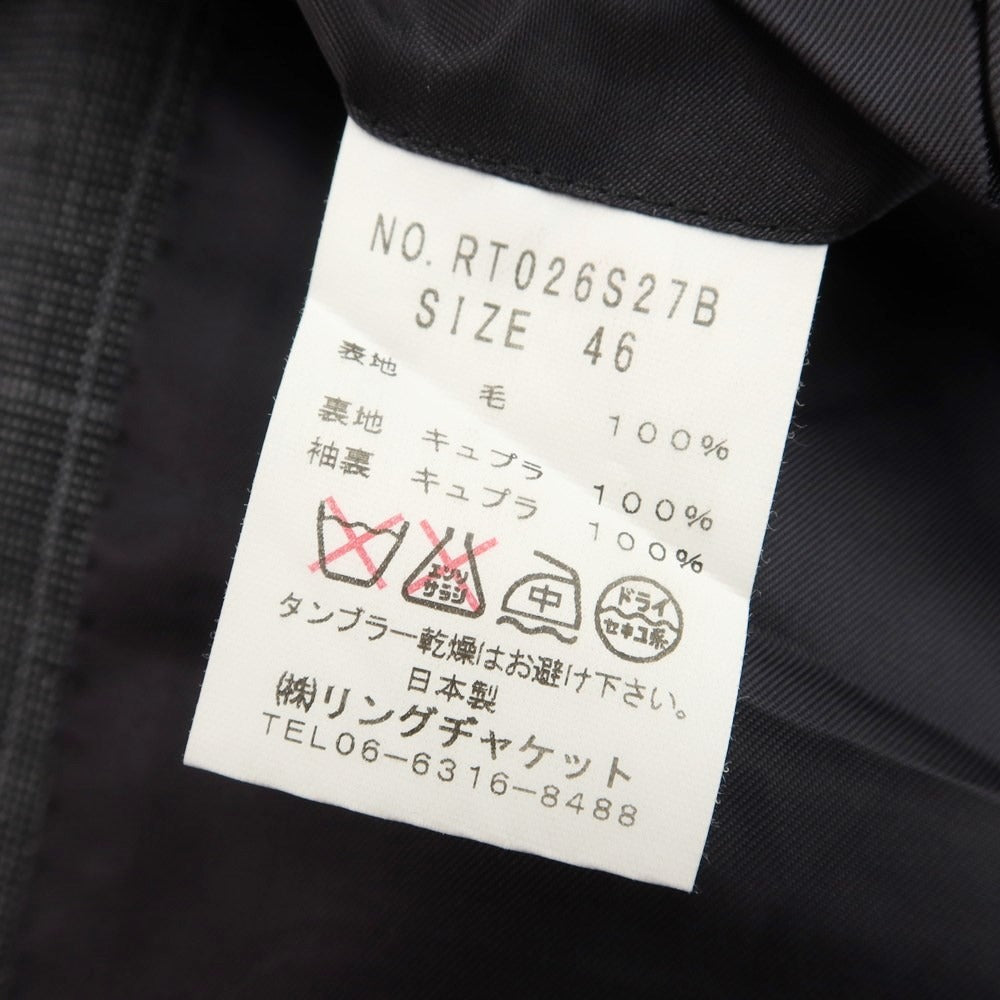 [Used] Sartoria Ring Wool Check 3B Set-up Suit Gray x Black [Size 46] [GRY] [S/S] [Condition Rank C] [Men&