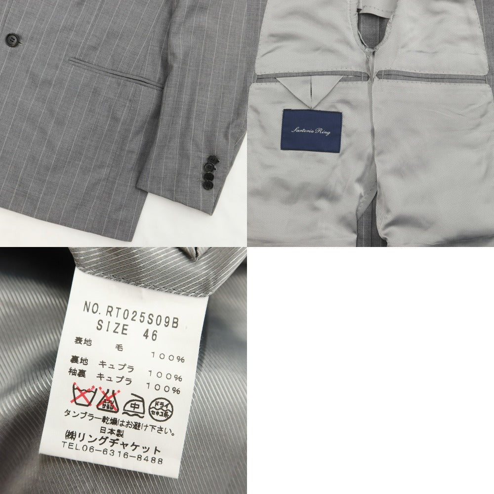 [Used] Sartoria Ring Wool Stripe 3B Set-up Suit Gray x White [Size 46] [GRY] [S/S] [Condition Rank B] ​​[Men&