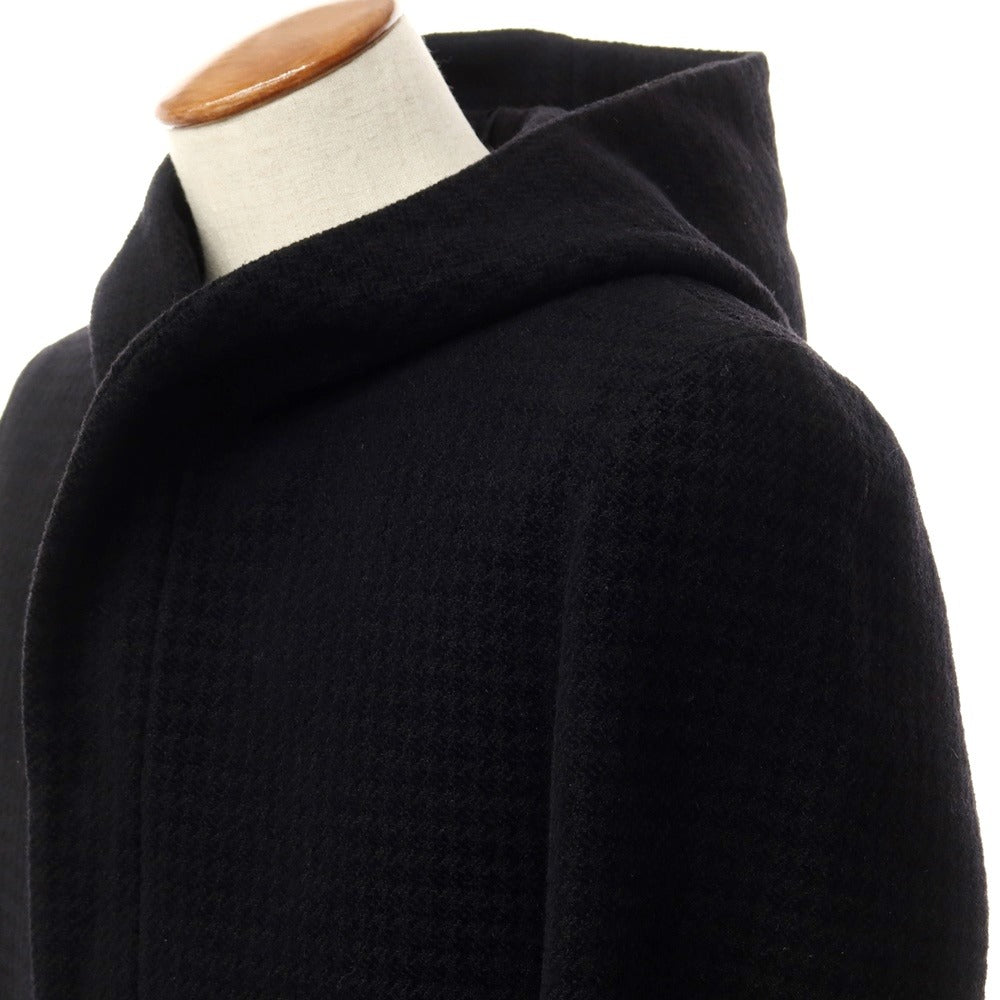 [Used] TAGLIATORE wool cotton houndstooth hooded coat in black [Size 46] [BLK] [A/W] [Condition Rank A] [Men&