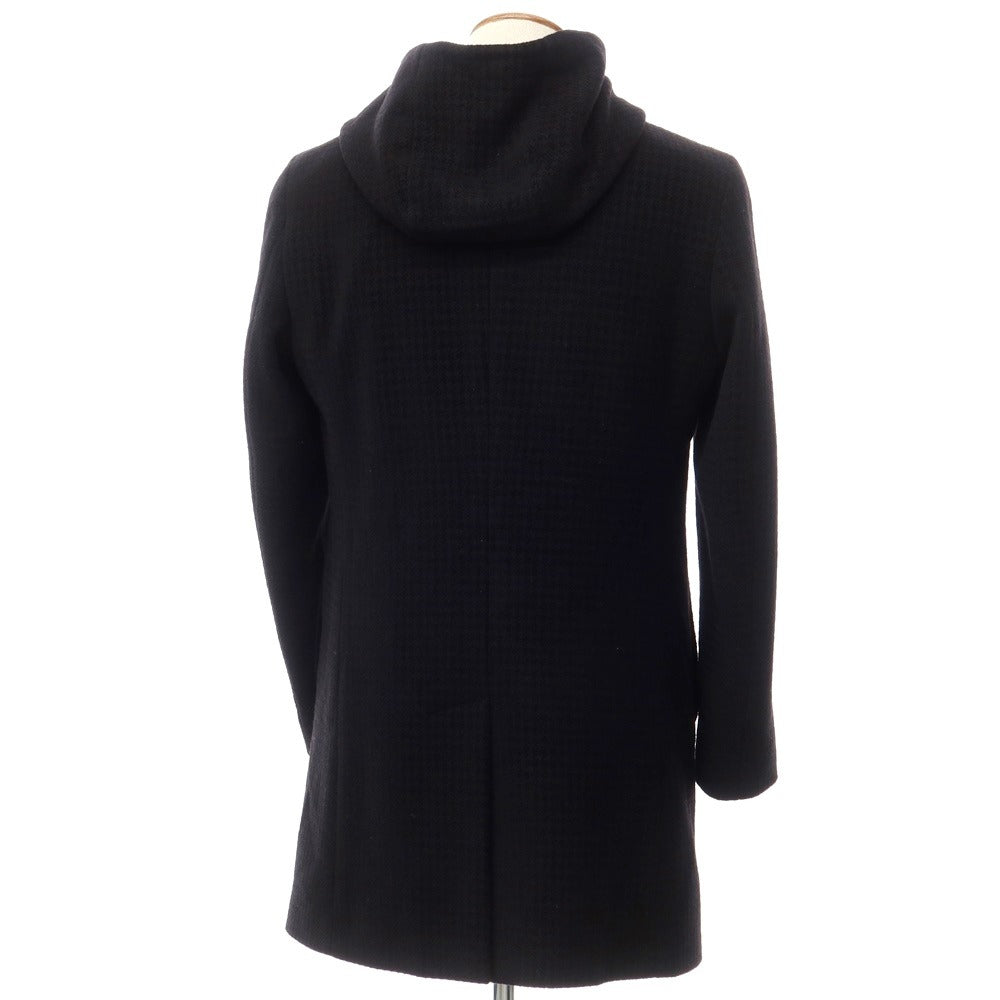 [Used] TAGLIATORE wool cotton houndstooth hooded coat in black [Size 46] [BLK] [A/W] [Condition Rank A] [Men&
