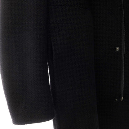[Used] TAGLIATORE wool cotton houndstooth hooded coat in black [Size 46] [BLK] [A/W] [Condition Rank A] [Men&