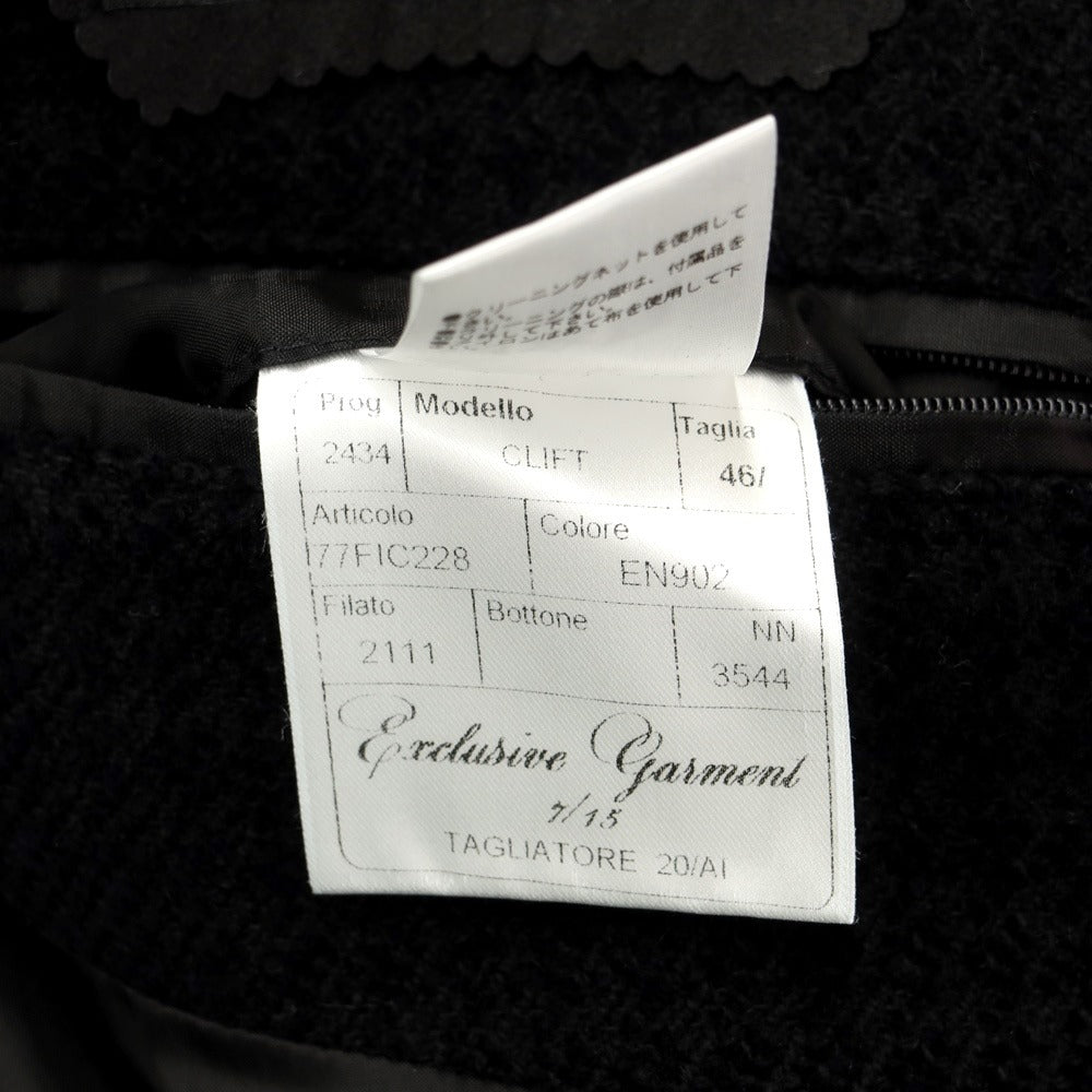[Used] TAGLIATORE wool cotton houndstooth hooded coat in black [Size 46] [BLK] [A/W] [Condition Rank A] [Men&