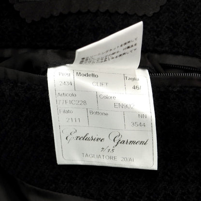 [Used] TAGLIATORE wool cotton houndstooth hooded coat in black [Size 46] [BLK] [A/W] [Condition Rank A] [Men&