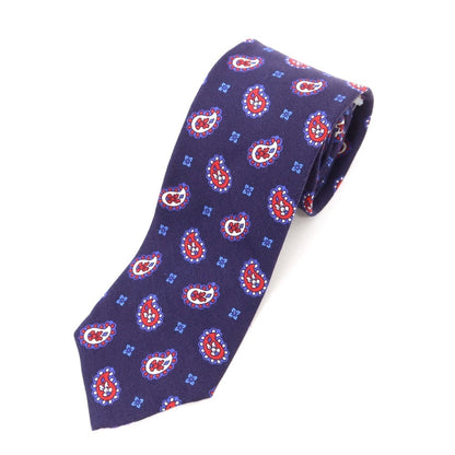 [Used] Altea Paisley Small Pattern Tri-Fold Linen Silk Tie Purple [PUP] [S/S] [Condition Rank B] [Men&