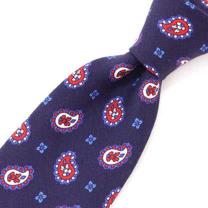 [Used] Altea Paisley Small Pattern Tri-Fold Linen Silk Tie Purple [PUP] [S/S] [Condition Rank B] [Men&