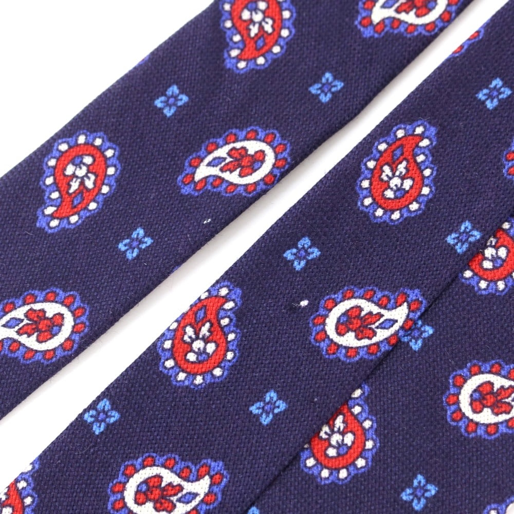 [Used] Altea Paisley Small Pattern Tri-Fold Linen Silk Tie Purple [PUP] [S/S] [Condition Rank B] [Men&