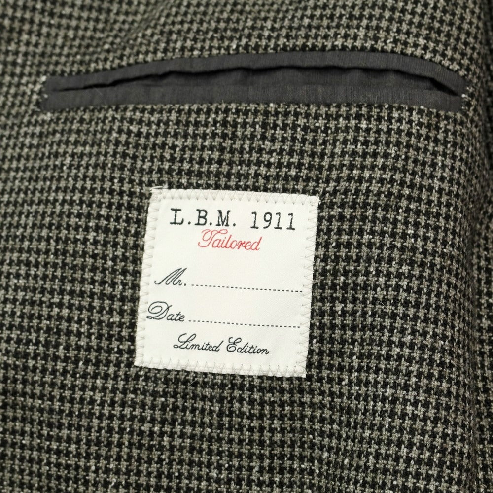 [New] LBM1911 Wool Polyester Houndstooth 2B Casual Jacket Grass Green x Black [Size 48] [GRN] [A/W] [Condition Rank N] [Men&