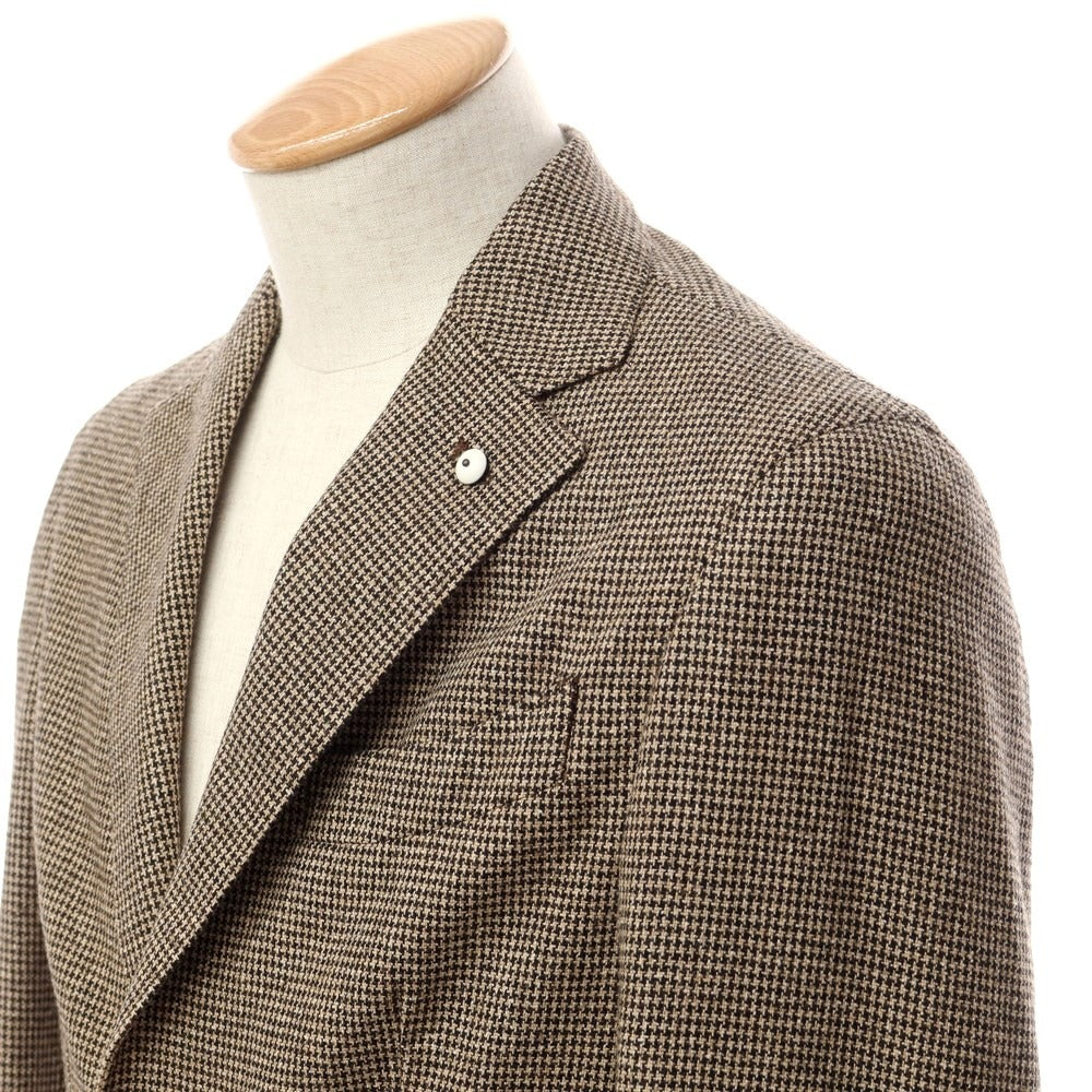 [New] LBM1911 Wool Polyester Houndstooth 2B Casual Jacket Beige x Black [Size 44] [BEI] [A/W] [Condition Rank N] [Men&