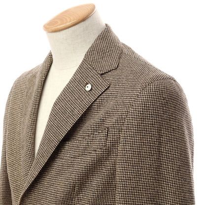 [New] LBM1911 Wool Polyester Houndstooth 2B Casual Jacket Beige x Black [Size 44] [BEI] [A/W] [Condition Rank N] [Men&