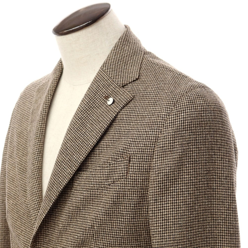 [New] LBM1911 Wool Polyester Houndstooth 2B Casual Jacket Beige x Black [Size 48] [BEI] [A/W] [Condition Rank N] [Men&