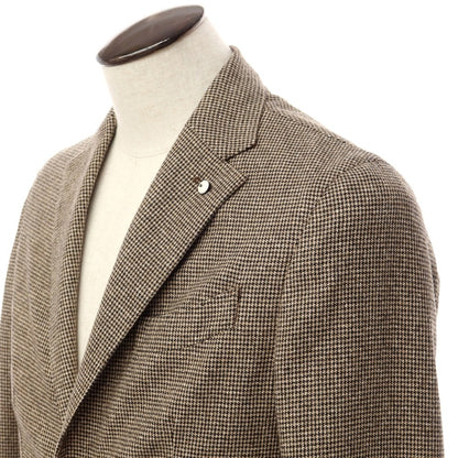 [New] LBM1911 Wool Polyester Houndstooth 2B Casual Jacket Beige x Black [Size 48] [BEI] [A/W] [Condition Rank N] [Men&