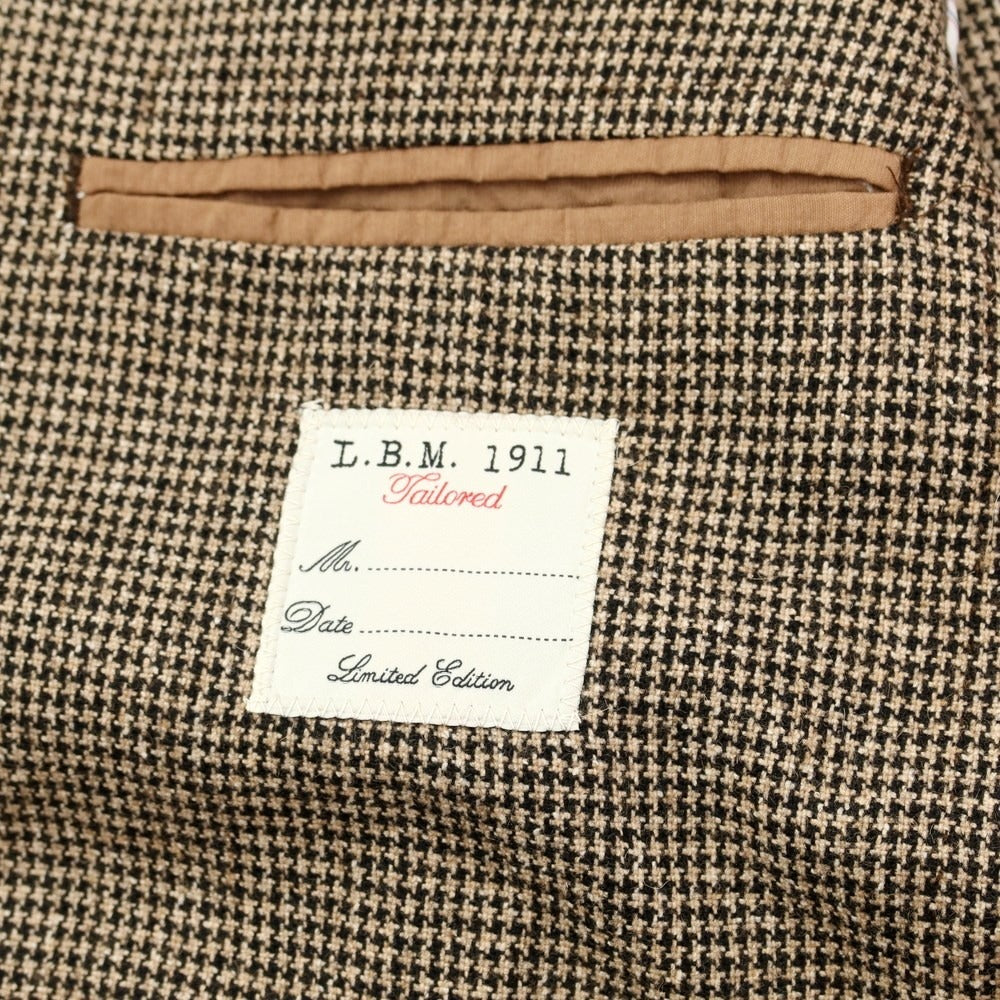 [New] LBM1911 Wool Polyester Houndstooth 2B Casual Jacket Beige x Black [Size 48] [BEI] [A/W] [Condition Rank N] [Men&