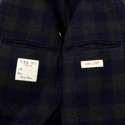 [New] LBM1911 Wool Cotton Check 2B Casual Jacket Navy x Gray [Size 48] [NVY] [A/W] [Condition Rank N] [Men&