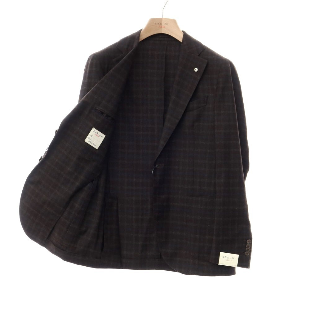 [New] LBM1911 Wool Check 2B Casual Jacket Brown [Size 48] [BRW] [A/W] [Condition Rank N] [Men&