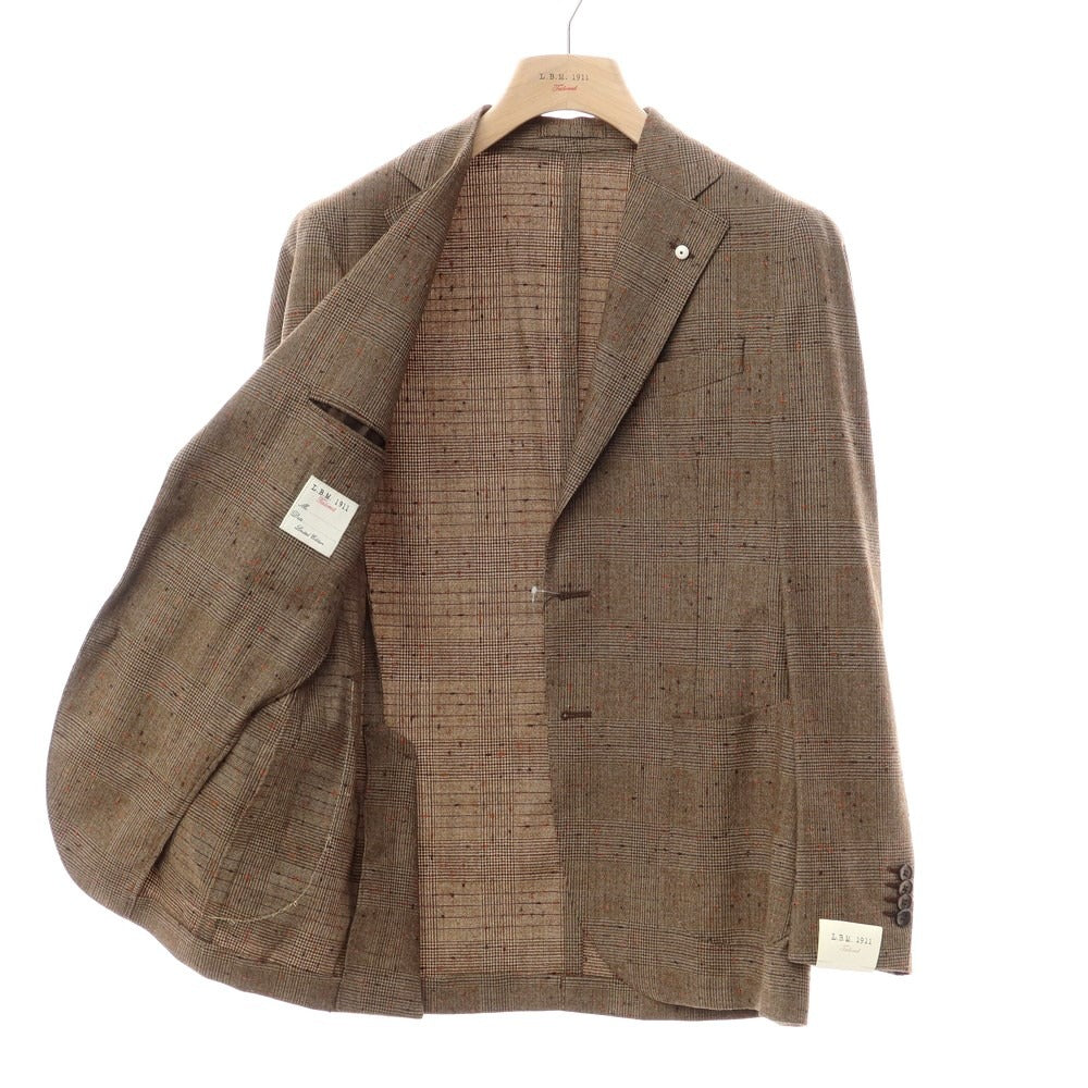 [New] LBM1911 Wool Nylon Glen Check 2B Casual Jacket Brown [Size 50] [BRW] [A/W] [Condition Rank N] [Men&