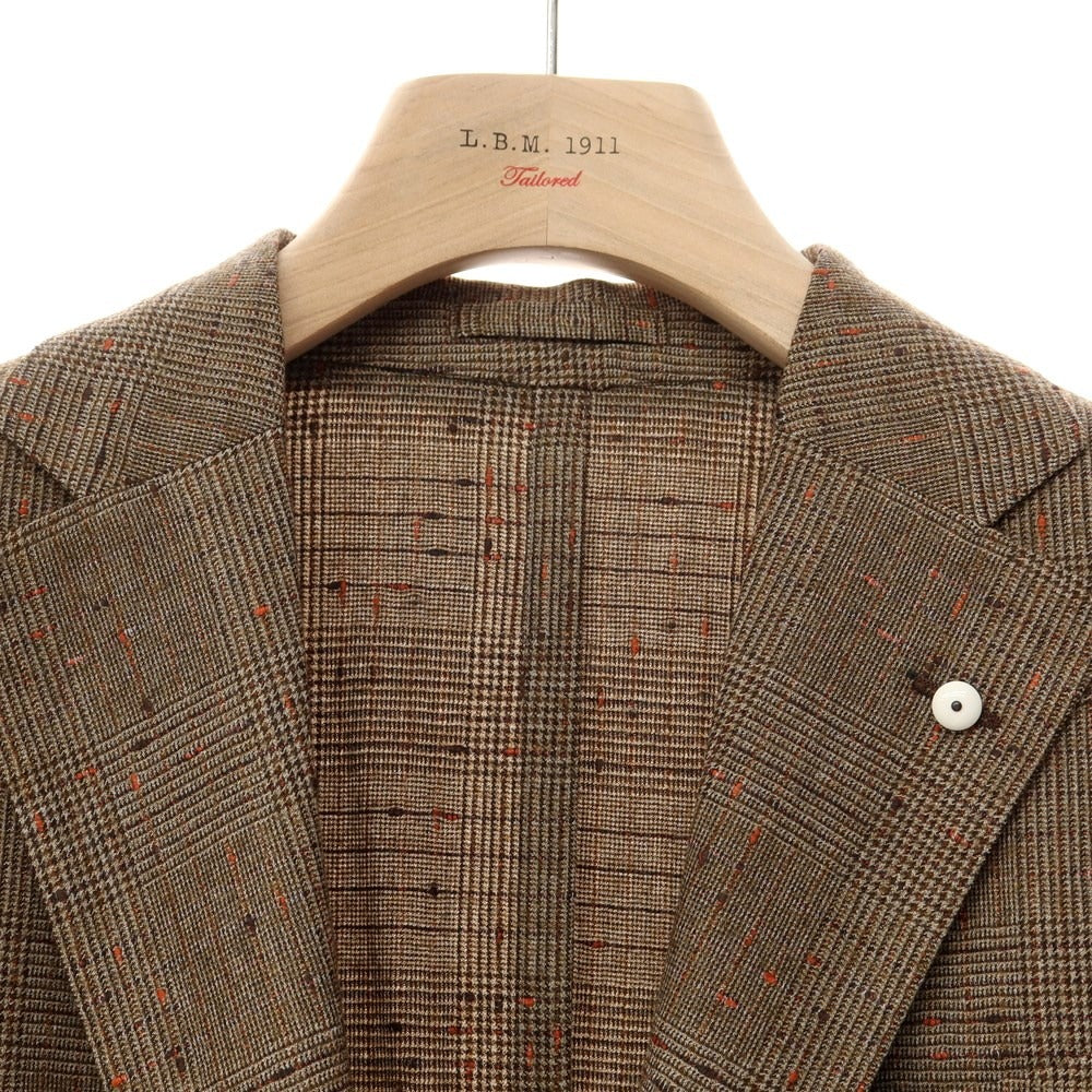 [New] LBM1911 Wool Nylon Glen Check 2B Casual Jacket Brown [Size 50] [BRW] [A/W] [Condition Rank N] [Men&