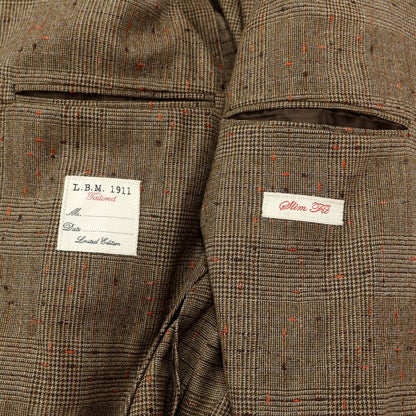 [New] LBM1911 Wool Nylon Glen Check 2B Casual Jacket Brown [Size 50] [BRW] [A/W] [Condition Rank N] [Men&