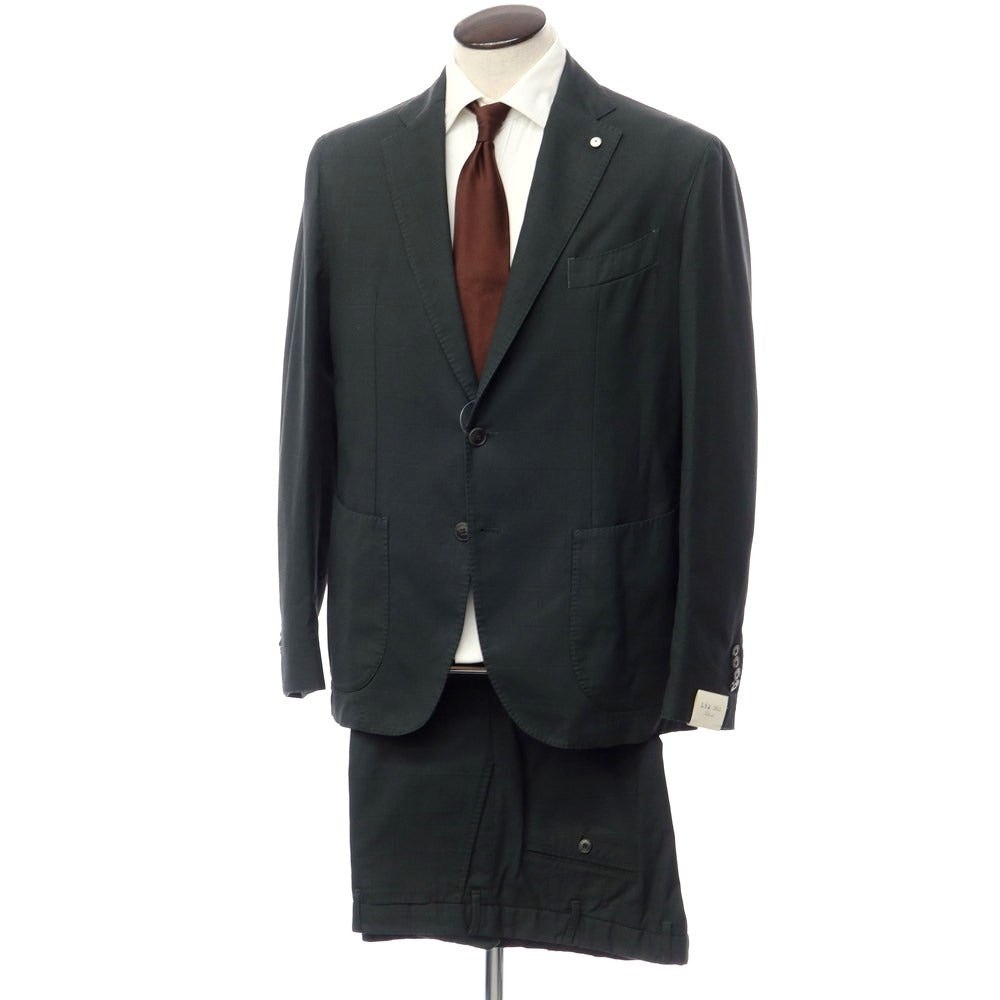 [New] LBM1911 Cotton Linen Check 2 Button Suit Dark Green [Size 56] [GRN] [S/S] [Condition Rank N] [Men&